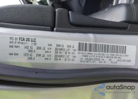 2020 Jeep Grand Cherokee Limited 4X2 z USA, uszkodzony, nr VIN 1C4RJEBG4LC265390